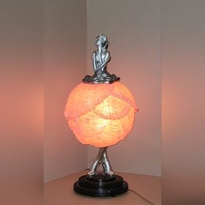 ARTMAX VINTAGE   BALLERINA DANCING LADY 14X28" ELECTRIC TABLE RESIN LAMP
